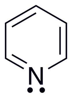 Skeletal formula for pyridine